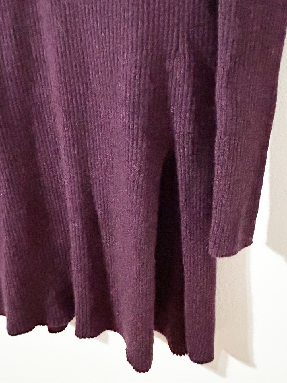 Max Studio Plum Open-Front Ribbed Cardigan - Picture 5 of 8
